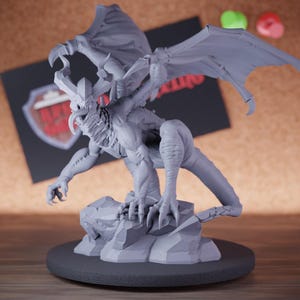 Iron Dragon Monster Miniature Winged Giant Mini Dungeons and Dragons Mini RPG Tabletop Miniature DnD Painting Pathfinder 5e DnD | Cnp