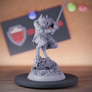 Werewolf Miniature Wolf Mini Dungeons and Dragons Mini RPG Tabletop Miniature DnD Painting Pathfinder 5e DnD | DB