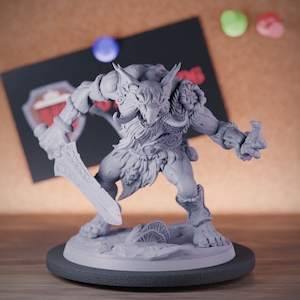 Troll Warrior Miniature Fighter Mini Dungeons and Dragons Mini RPG Tabletop Miniature DnD Painting Pathfinder 5e DnD | AG