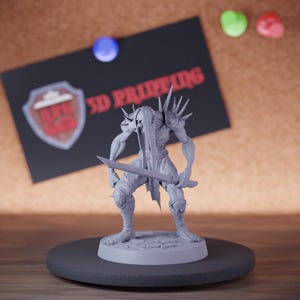Ghoul Undead Zombie Miniature Katana Sword Mini Dungeons and Dragons Mini RPG Tabletop Miniature DnD Painting Pathfinder 5e DnD | Lop