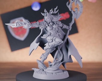 Vrouwelijke druïde elf miniatuur kerkers en draken mini RPG tafelblad miniatuur DnD schilderij Pathfinder 5e DnD | AG