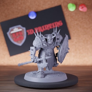 Infantry Orc Miniature Halberd Shield Walk Mini Dungeons and Dragons Mini RPG Tabletop Miniature DnD Painting Pathfinder 5e DnD | Lop