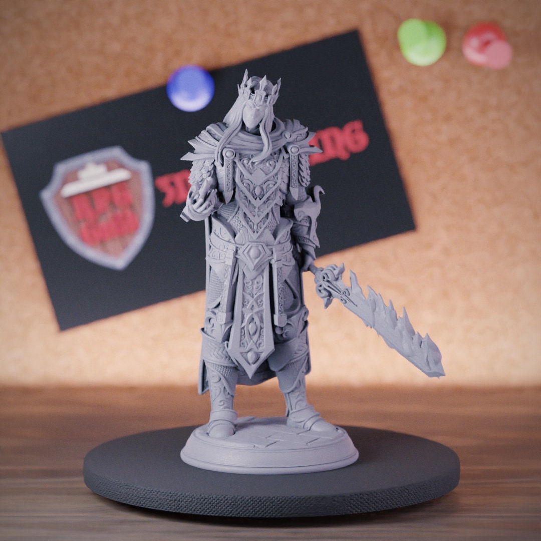Elf King Miniature Mage Bladesinger Necromancer Dungeons and Dragons Mini RPG Tabletop Miniature
