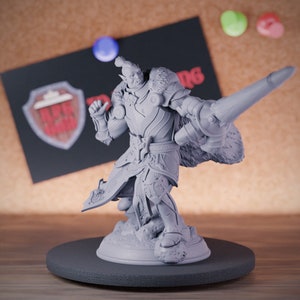 Orc Fighter Miniature Barbarian Dungeons and Dragons Mini RPG de table Miniature D&D peinture Pathfinder 5e D&D | DMS