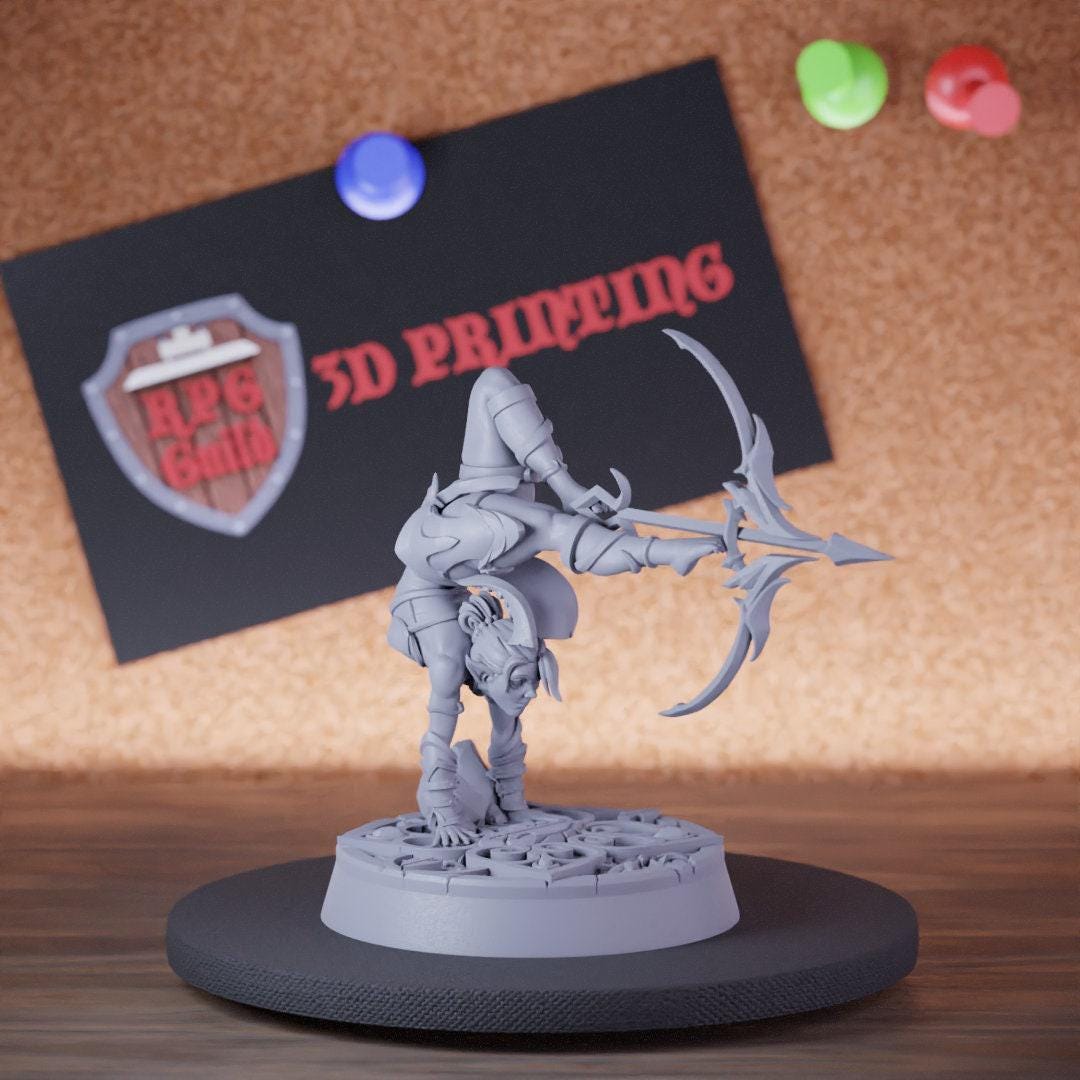 Cnp Rogue Female Elf Rogue Mini Archer Miniature Dungeons and Dragons Mini RPG ...