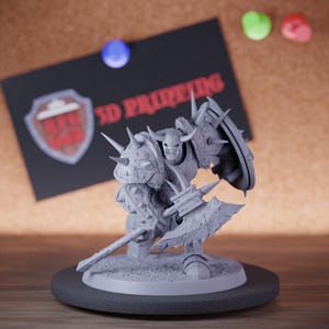 Brutal Orc Miniature Berserker Monster Mini Dungeons and Dragons RPG Tabletop Miniature DnD Painting Pathfinder 5e DnD | Lop