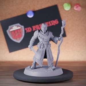 Mage Miniature Wizard Mini Sorcerer Warlock Dungeons and Dragons Mini RPG Tabletop Miniature DnD Painting Pathfinder 5e DnD | AG