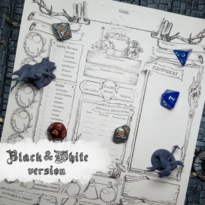 DnD 5e Character Sheet Druid Printable And Fillable PDF D&D 5e Druid Stat Sheet Dungeon and Dragons PDF File Digital Download RPG