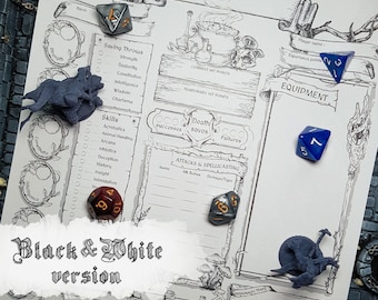 DnD 5e Character Sheet Druid Printable And Fillable PDF D&D 5e