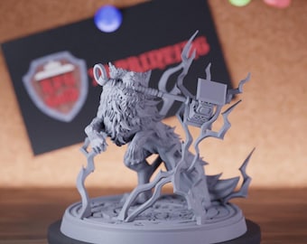 Miniatura de lobo nórdico del bosque / 28 mm-38 mm / Resina impresa en 3D D&D Pathfinder Mini / CnP
