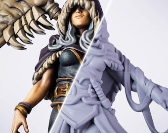 Necromancer mit Sense Miniatur | 28mm-38mm | Harz 3D Gedruckt D & D Pathfinder Mini | GM