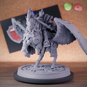 Pegasus Knight Miniature Cavalryman Mini Dungeons and Dragons Mini RPG Tabletop Miniature DnD Painting Pathfinder 5e DnD | CnP
