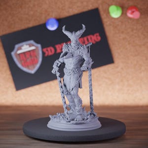 Demon Devil Guard Miniature | 28mm-75mm | Resin 3D Printed D&D Pathfinder Mini | DMS