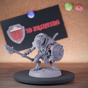Ratmen Brute Miniature Skaven Warrior Mini Dungeons and Dragons Mini RPG Tabletop Miniature DnD Painting Pathfinder 5e DnD | AG