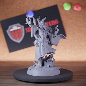 Tiefling Sorcerer Miniature Female Wild Magic Mini Dungeons and Dragons Mini RPG Tabletop Miniature DnD Painting Pathfinder 5e DnD | Cnp