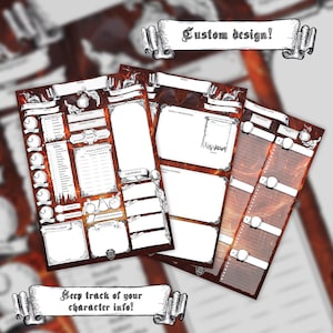 Dnd 5e Character Sheet Sorcerer Printable and Fillable PDF D&amp;D 5e ...