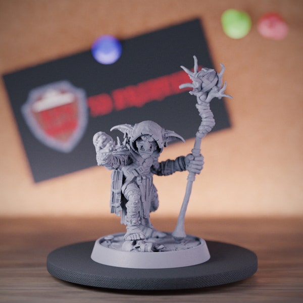 Goblin Shaman Miniature Mage Mini Dungeons and Dragons Mini RPG Tabletop Miniature DnD Painting Pathfinder 5e DnD | DB