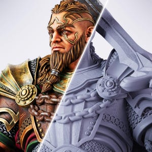 Miniatura wojownika Goliath Fighter | 28 mm-75 mm | Miniatura D&D Pathfinder drukowana w żywicy 3D | DMS