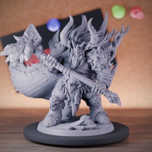 Jefe orco Miniatura Guerrero gigante Dungeons and Dragons Mini RPG Miniatura de mesa DnD Pintura Pathfinder 5e DnD / AG