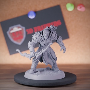 Golem Archer Miniature Dungeons and Dragons Mini RPG Tabletop Miniature DnD Painting Pathfinder 5e DnD | AG