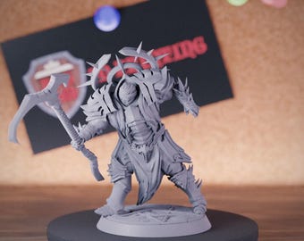 Death Reaper Knight Miniature Barbarian Mini Dungeons and Dragons Mini RPG Tabletop Miniature DnD Painting Pathfinder 5e DnD | LoP