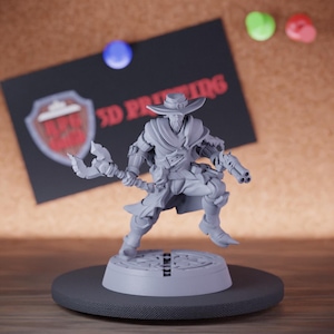 Gunslinger Fighter Miniature Town Bandit Mini Dungeons and Dragons RPG Tabletop Miniature DnD Painting Pathfinder 5e DnD | CnP