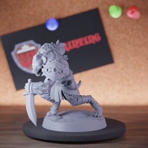 Gnoll Asesino Miniatura Monstruo Mini Dungeons and Dragons RPG Mesa Miniatura DnD Pintura Pathfinder 5e DnD / GM