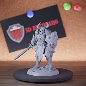 Miniatura Rycerza w Zbroi, Strażnika Wojownika, Miniatura Dungeons and Dragons, Miniatura RPG, Stołowa Miniatura, Malowanie DnD Pathfinder 5e DnD | LoP