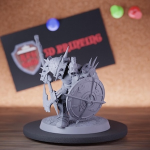 Infantry Orc Miniature Halberd Shield Ready Mini Dungeons and Dragons Mini RPG Tabletop Miniature DnD Painting Pathfinder 5e DnD | Lop