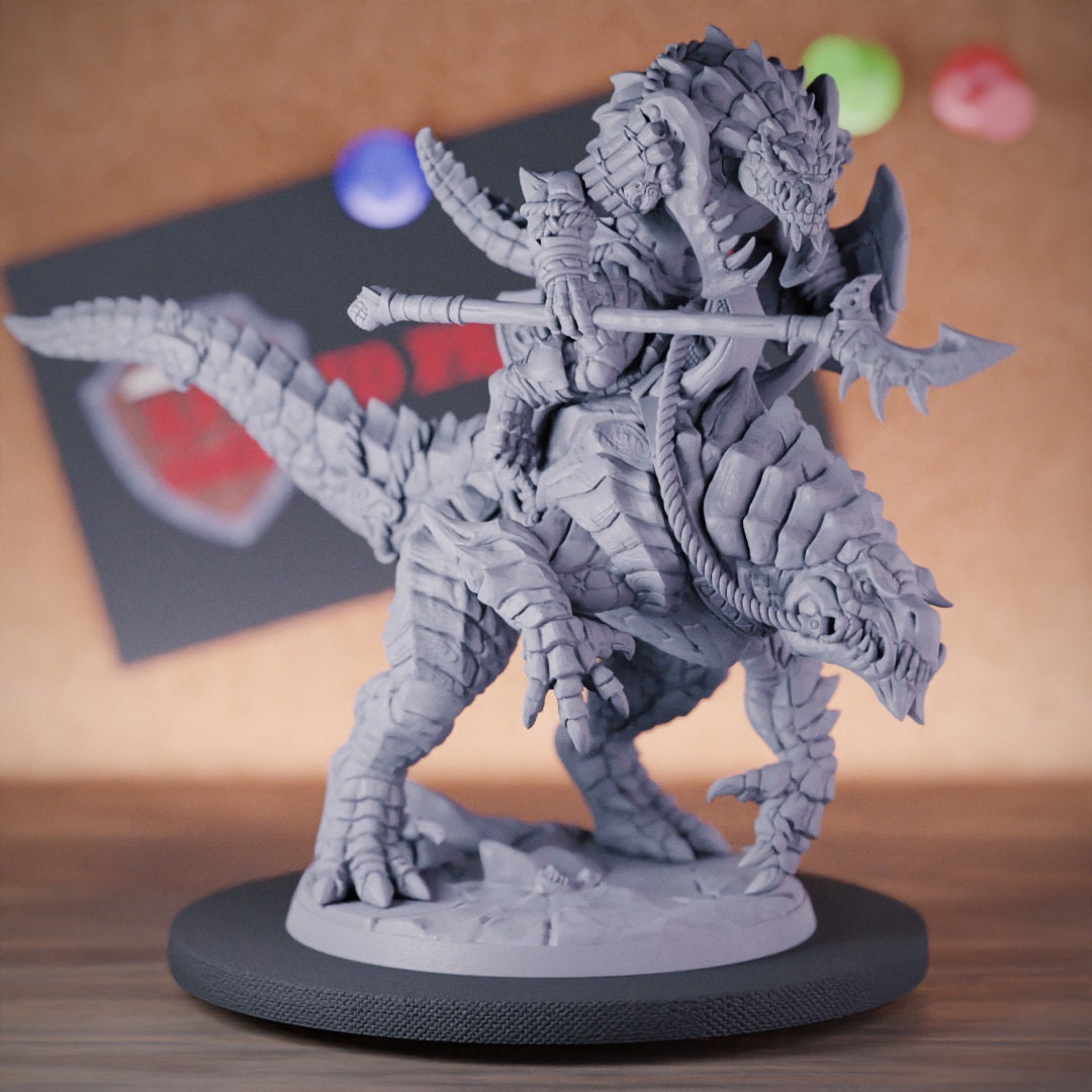 Dinosaur Monster Rider Miniature Brute Dungeons and Dragons Mini RPG ...