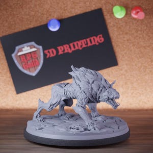 Hell Hound Miniature Demon Monster Mini Dungeons and Dragons Mini RPG Tabletop Miniature DnD Painting Pathfinder 5e DnD | Cnp