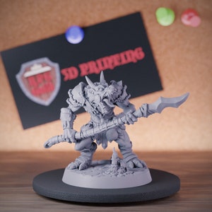 Kobold Fighter Miniature Dragon Spearman DnD Dungeons and Dragons Mini RPG Tabletop Miniature DnD Painting Pathfinder 5e DnD | AG