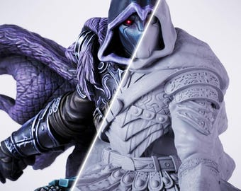 Miniatura de Ladino Assassino Drow Masculino | 28 mm - 75 mm | Miniatura de D&D Pathfinder impressa em 3D em resina | DMS