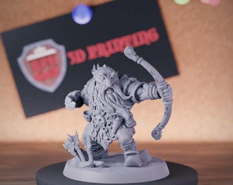 Dwarf Archer Miniature Dungeons and Dragons Mini RPG Tabletop Miniature DnD Painting Pathfinder 5e DnD | AG