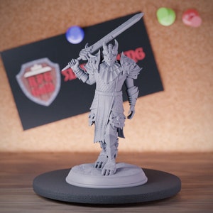 Dragonborn Fighter Paladin Miniature Dungeons and Dragons Mini RPG Tabletop Miniature DnD Painting Pathfinder 5e DnD | DmS