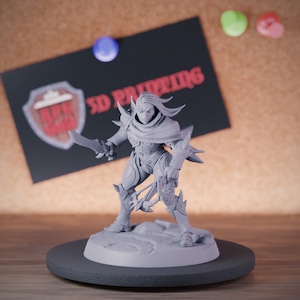 Female Drow Inquisitor Miniature Hunter Ranger Mini Dungeons and Dragons Mini RPG Tabletop Miniature DnD Painting Pathfinder 5e DnD | AG
