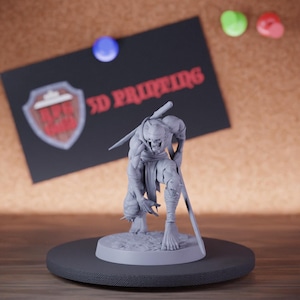 Ghoul Undead Zombie Miniature Assasin Sneak Mini Dungeons and Dragons Mini RPG Tabletop Miniature DnD Painting Pathfinder 5e DnD | Lop