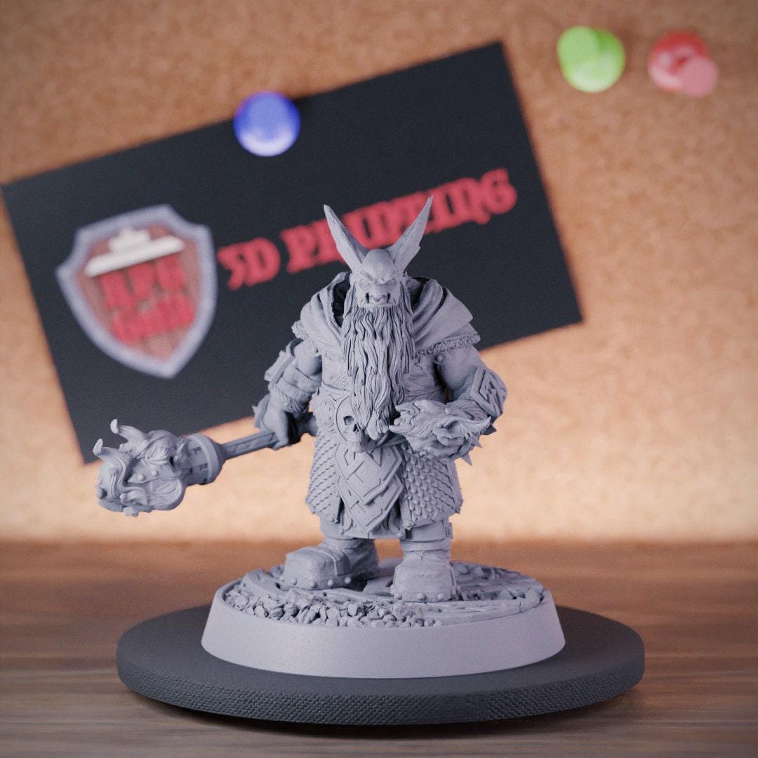Duergar Dwarf Barbarian Miniature Fighter Mini Dungeons and