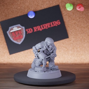 Herrero de la mina enana Miniatura de Dungeons and Dragons Mini RPG Miniatura de mesa DnD Pintura Pathfinder 5e DnD / CnP