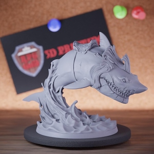 Shark Miniature Sea Beast Mini Dungeons and Dragons RPG Tabletop Miniature DnD Painting Pathfinder 5e DnD | AG