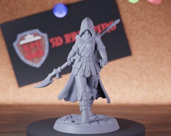 Female Rogue Miniature Thief Mini Dungeons and Dragons Mini RPG Tabletop Miniature DnD Painting Pathfinder 5e DnD | GM