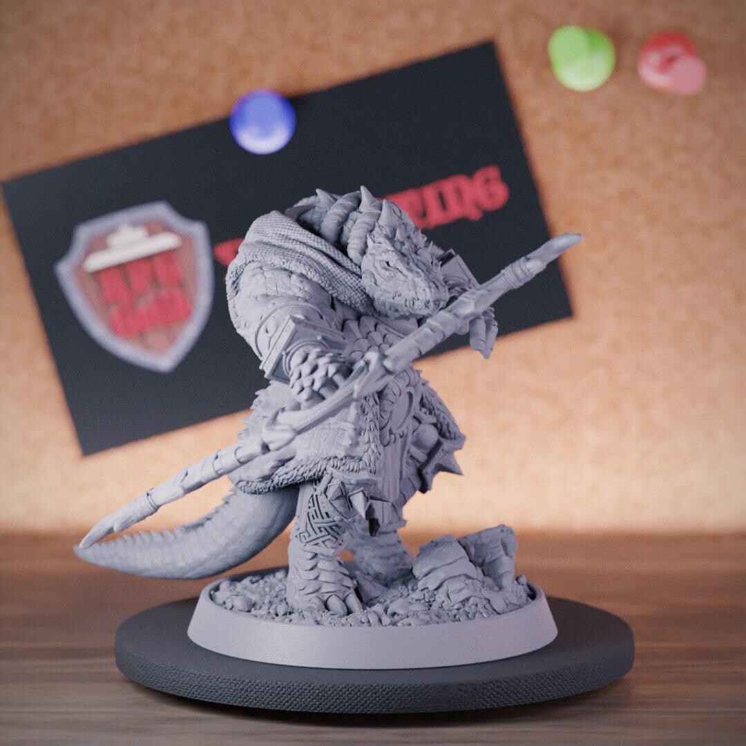 Dnd Mini Rake Lizardfolk Miniature Archer Mini Dungeons and Dragons Mini RPG Tabletop ...