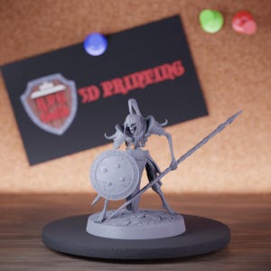 Persian Skeleton Miniature Spear Shield Guard Mini Dungeons and Dragons Mini RPG Tabletop Miniature DnD Painting Pathfinder 5e DnD | Lop