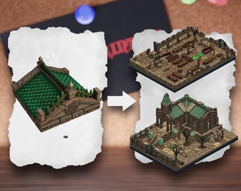 Losetas modulares de terreno de cementerio / Bloques de necrópolis de cementerio / Terreno de mesa de cripta / Pathfinder D&D 5e