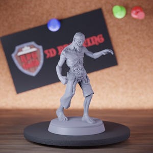 Zombie Monster Miniature Undead Human Mini Dungeons and Dragons RPG Tabletop Miniature DnD Painting Pathfinder 5e DnD | DD