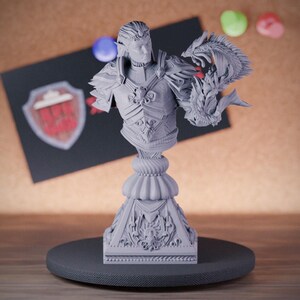 Busto de hechicero elfo drow / Miniatura de resina impresa en 3D para pintar y coleccionar / DMS