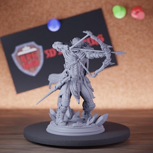 Elf Ranger Miniature Rogue Archer Mini Dungeons and Dragons Mini RPG Tabletop Miniature DnD Painting Pathfinder 5e DnD | DmS