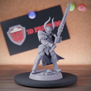 Female Human Fighter Miniaturefor Dungeons and Dragons Mini RPG Tabletop Miniature DnD Painting Pathfinder 5e DnD | AG