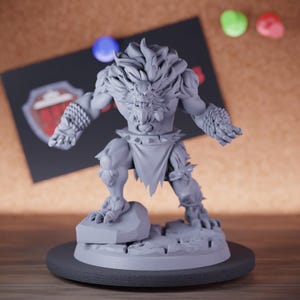 Bugbear Miniature Barbarian Fighter Mini Dungeons and Dragons RPG Tabletop Miniature DnD Painting Pathfinder 5e DnD | CnP
