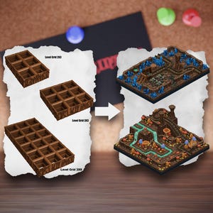Modular Cave Terrain Tiles | Underground Cavern Blocks | Mine Tabletop Terrain | Pathfinder D&D 5e